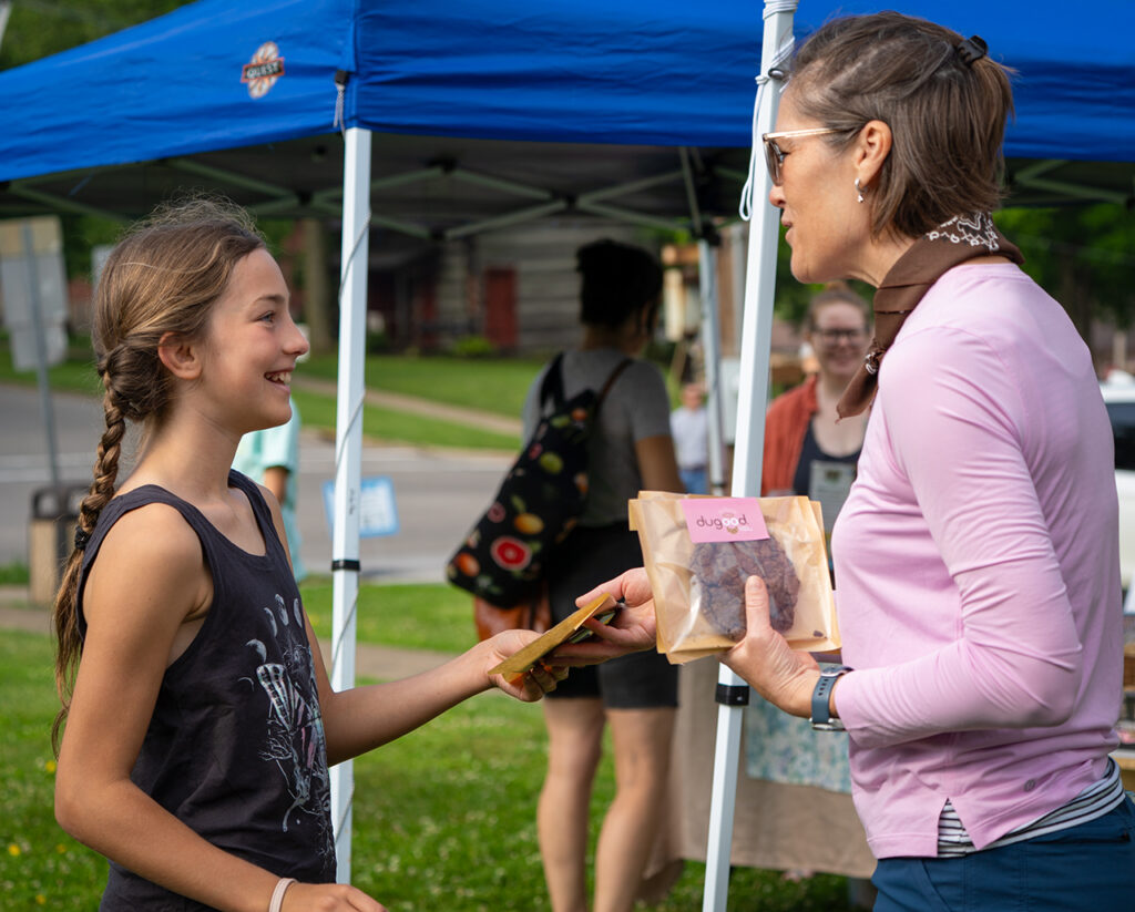 Trading Cookies at the Loudonville Farmers' Market
